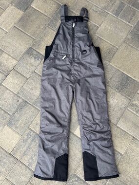 AQ Arctic Quest Bibbed Snow Overalls Youth Unisex 14/16 Dark Gray Snowbord Ski